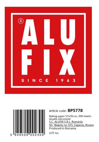 ALUFIX Hartie pentru copt 500 coli (57x78cm)